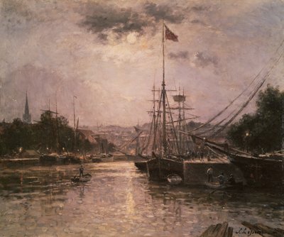 Ansicht des Hafens von Caen, ca. 1889 von Stanislas Victor Edouard Lepine